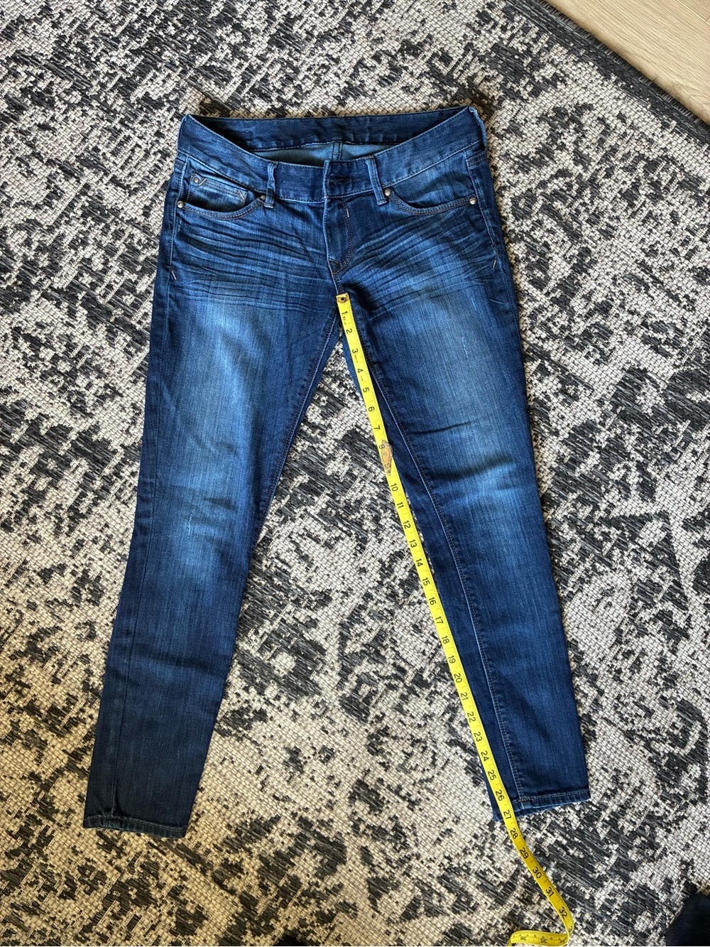 Express Dark Blue Women's Skinny Fit Jeans- distressed Sz 4S